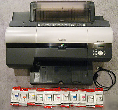 Canon ipf 5000 +extra set ink+auto roll feed+lots paper