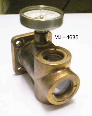 Delaval liquid sight bronze indicator / thermometer