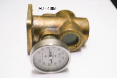 Delaval liquid sight bronze indicator / thermometer