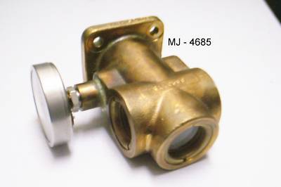 Delaval liquid sight bronze indicator / thermometer