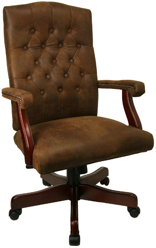 Executive high back brown bomber computer office chair