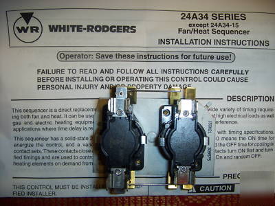New n box white rodgers fan/heat sequencer 24A34 series