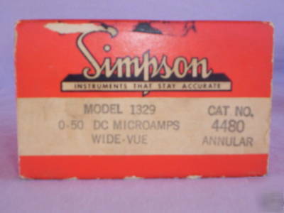 Simpson wide view microamp meter gauge biomedical