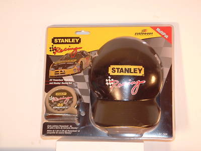 Stanley racing hat and 25 foot powerlock tape measure