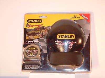 Stanley racing hat and 25 foot powerlock tape measure