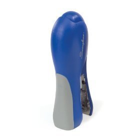 Swingline ready grip plus stapler upright blue 79195