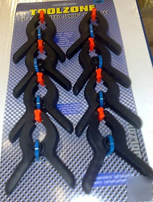 Toolzone 8 piece plastic micro spring clamp set