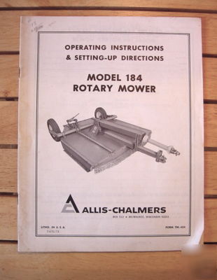 Allis chalmers operating setting up manual rotary mower