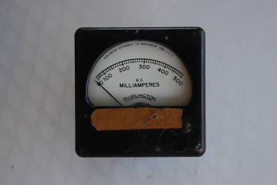 Old burlington panel ac 500 milliampere ammeter