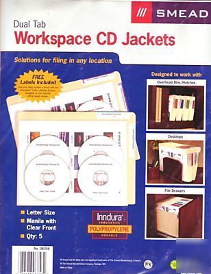 Smead dual tab workspace cd sleeves folders