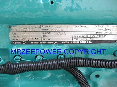  250 kw onan generator natural or propane gas