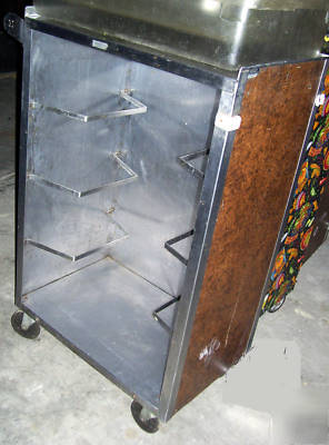 3 stainless bus carts enclosed rolling cabinet cart