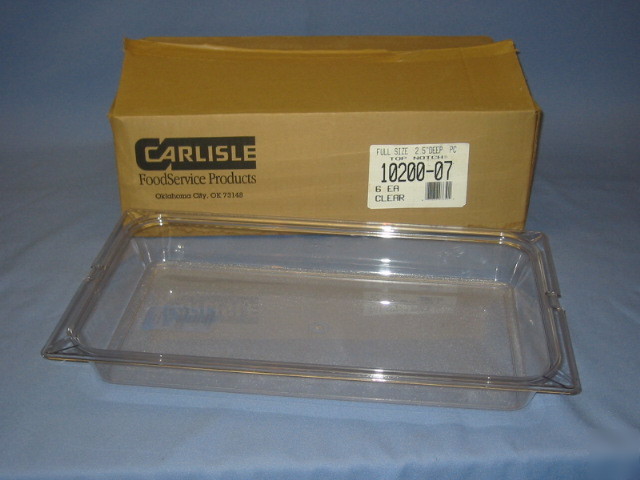 Carlisle top notch food pan full size 2.5 in deep clear