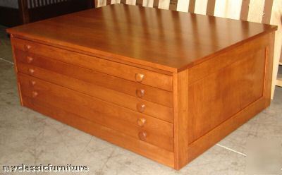 New map/atlas/blueprint/filing flat file cabinet cherry 