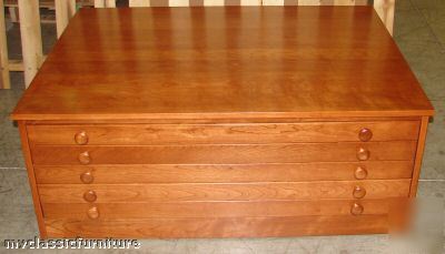 New map/atlas/blueprint/filing flat file cabinet cherry 