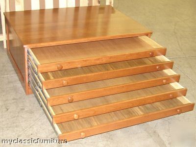 New map/atlas/blueprint/filing flat file cabinet cherry 