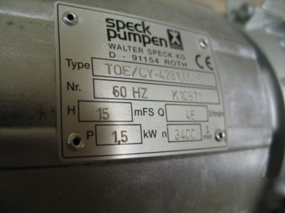 Speck pump toe/cy-4281 12 gpm 3 hp 3-phase pump