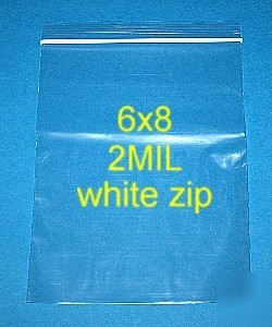 Recloseable plastic bags 6X8 