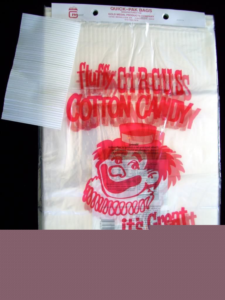 100 count gold medal fluffy circus cotton candy bags