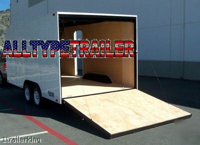 16' enclosed motorcycle atv toy hauler utility trailer