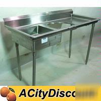 Add on stainless steel sink prep area work table used