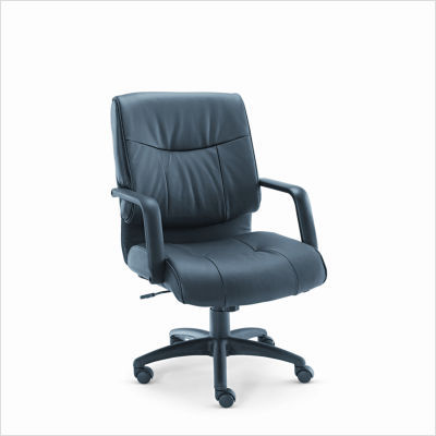 Alera stratus leather mid-back swivel/tilt chair black