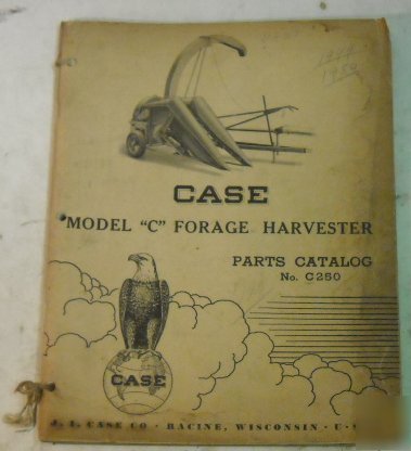 Case 1949 model c forage harvester parts book w/ supplt