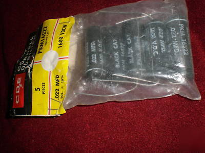 Cde cornell dubilier black cat capacitors 5 pcs .022MFD