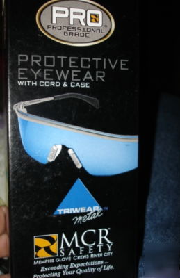 Mcr triwear metal, clear lens, anti-fog safety glasses