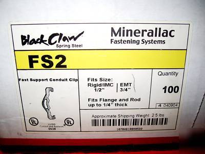 New 100/bx black claw fast support cable & conduit clip 