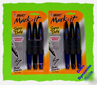 New 6~bic mark it super duty permanent markers pens 