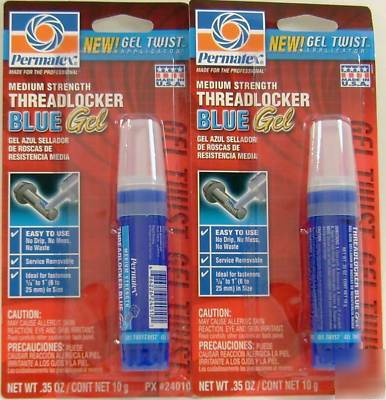 Permatex gel twist med strength threadlocker blue 2PACK