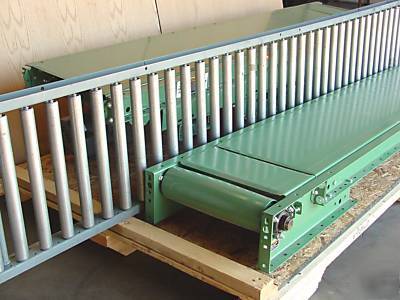 Roach 350SB slider bed belt 14' conveyor + 10 ft roller
