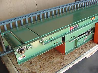 Roach 350SB slider bed belt 14' conveyor + 10 ft roller