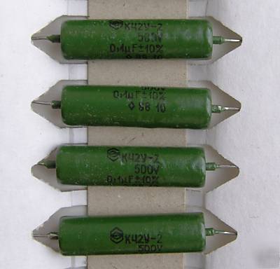 0.1UF +/-10% 500V pio capacitors K42Y-2 nos lot of 10
