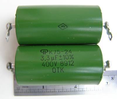 3.3UF +/-10% 400V pio capacitors K75-24 nos lot of 4