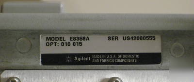 Agilent E8358A network analyzer with opt. 010, 015