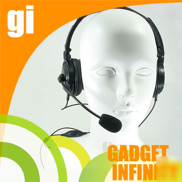 Foldable vox dual-speaker headset for motorola 2-pin