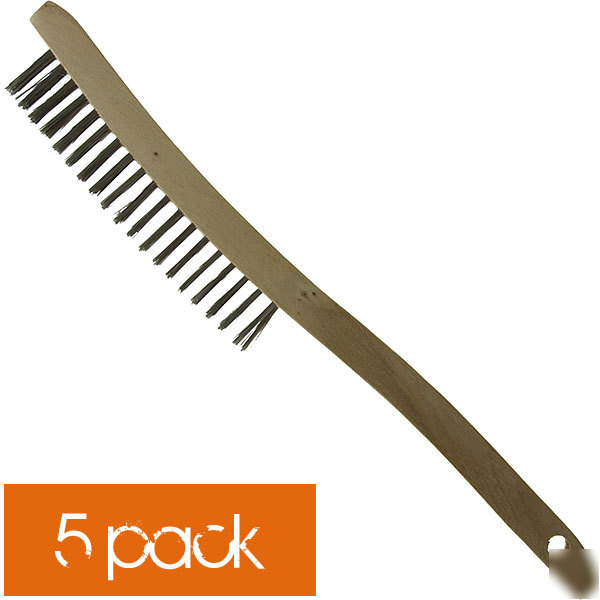 5 pack stainless steel wire scratch brushes 3X19 rows