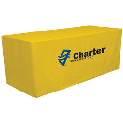 8' trade show fitted table throw 2-color imprint