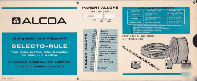 Alcoa almigweld & altigweld selecto-rule aluminum weld 