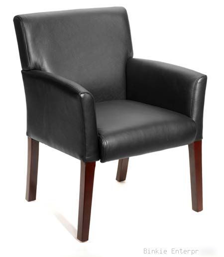 Black side reception guest waiting room box chair