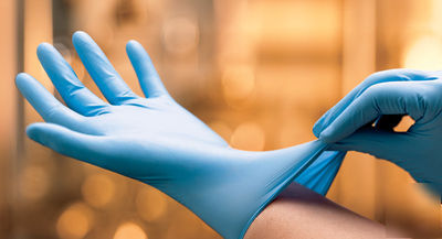 Cardinal tru-blu powder-free nitrile glove size x-large