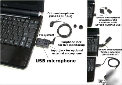 Court reporting mono usb high sensitivity microphone
