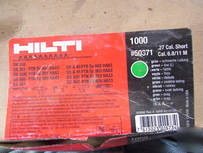 Hilti # 50371 .27 cal short 6.8/11 m green shots