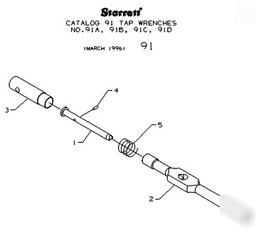 New starrett # 91C - 12â€ precision heavy tap wrench â€“ 