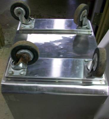 Stainless bin dry ingredient storage casters slide lid