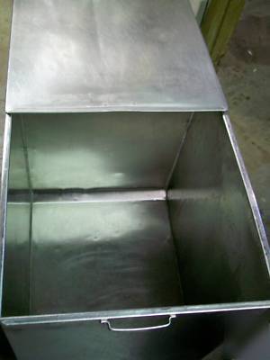Stainless bin dry ingredient storage casters slide lid