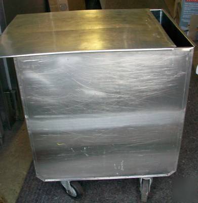 Stainless bin dry ingredient storage casters slide lid
