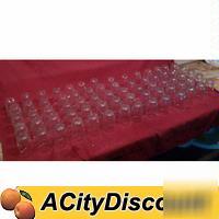 Used 70 restaurant bar home juice glasses w/ racks